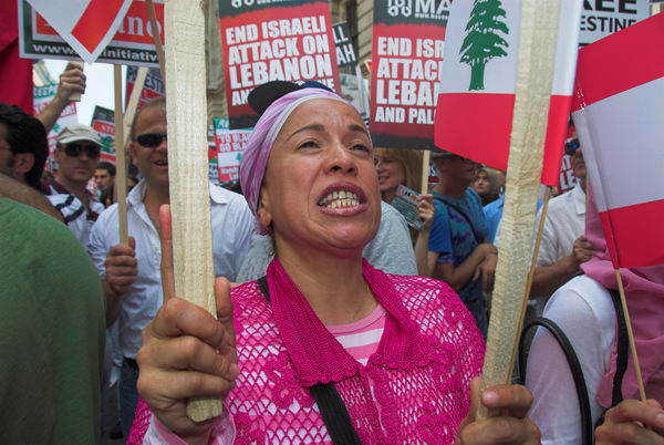 stop israeli attacks on lebanon and palestine © 2006, peter marshall