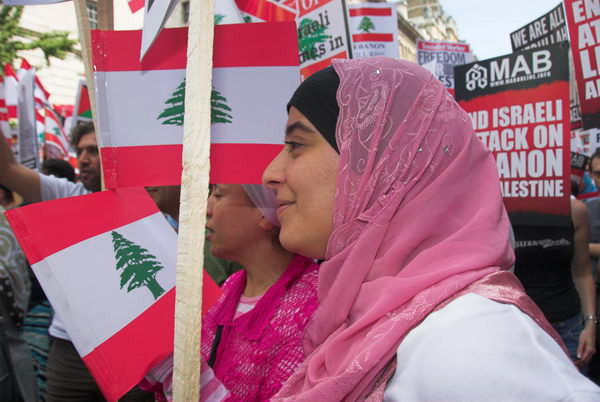 stop israeli attacks on lebanon and palestine © 2006, peter marshall