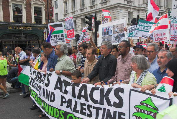 stop israeli attacks on lebanon and palestine © 2006, peter marshall