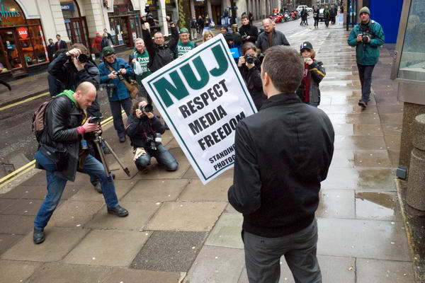 NUJ PHotographers protest