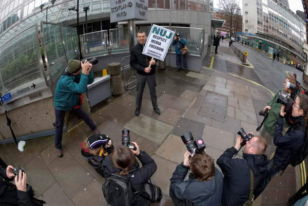 NUJ Photographers protest