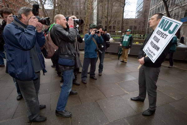 NUJ Photographers protest