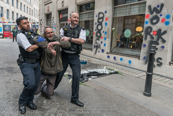 Police arrest Roger Hallam at the LSE